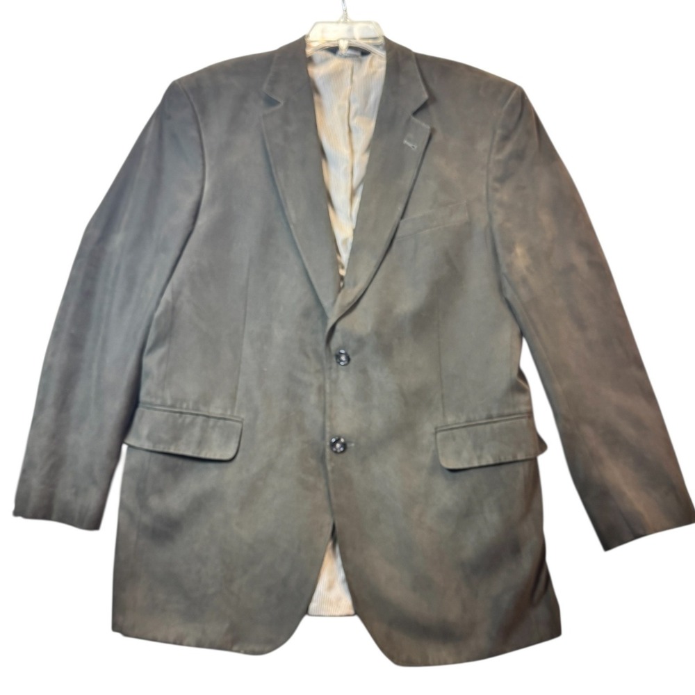 Jos A Bank Suede Blazer Sport Coat Jacket 43 Long Dark Gray Business Casual